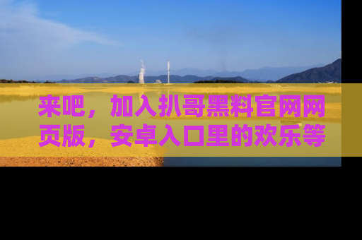 来吧，加入扒哥黑料官网网页版，安卓入口里的欢乐等着你！